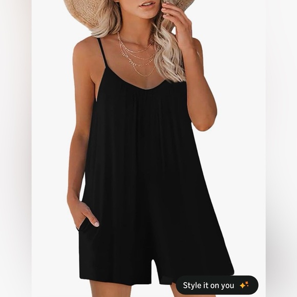 Amazon Pants - Black Sleeveless Romper
